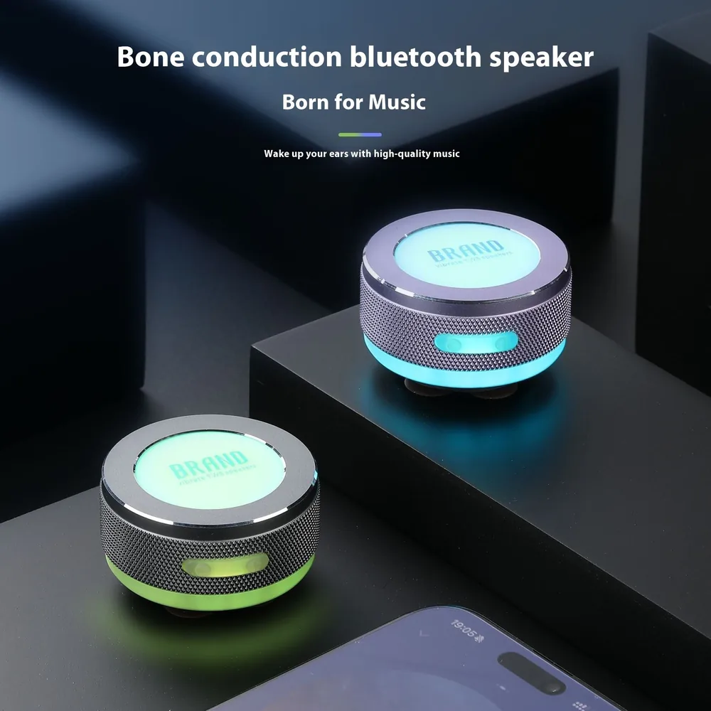 Two RESONA speakers glowing with breathing light