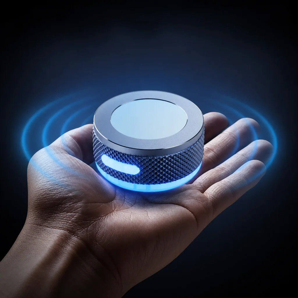 RESONA held in a palm to show its size